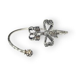 Jamaica Sterling Torque Bangle Bracelet Lobster Vtg West Indies AC 925 Silver